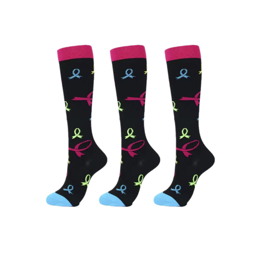 Long Compression Socks – Cancer Awareness (3 Pack)