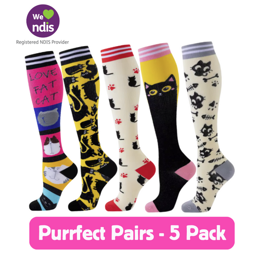 Long Compression Socks – Purrfect Pairs (5 Pack)