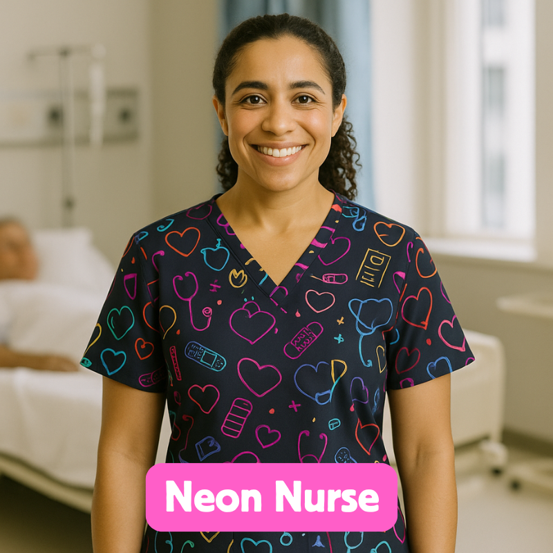 Scrub Top – Neon Nurse