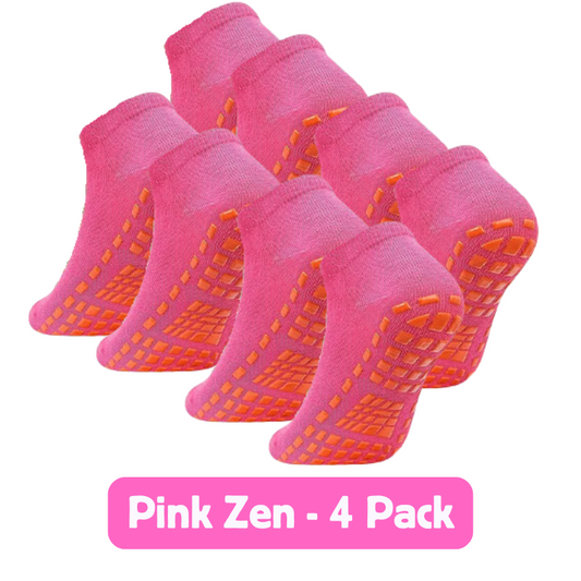 Pink Zen Anti-Slip Socks (4 Pack)