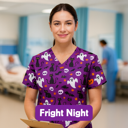 Halloween Scrub Top – Fright Night