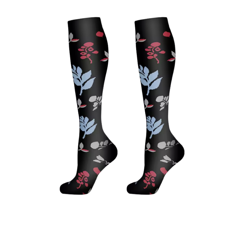 Midnight Bloom Long Compression Socks -  (3 Pack)