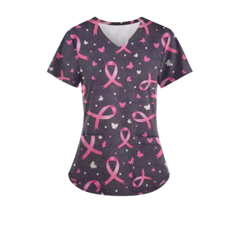 3 Scrub Tops – Breast Cancer (3 Pack)