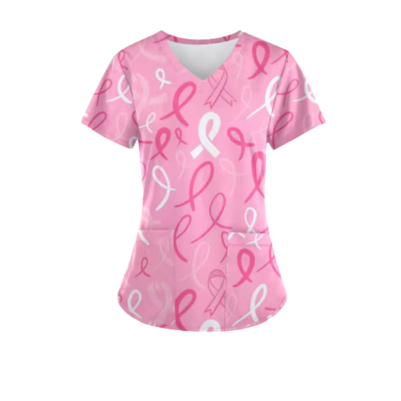3 Scrub Tops – Breast Cancer (3 Pack)