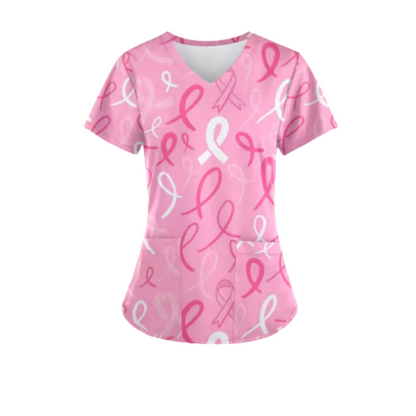 3 Scrub Tops – Breast Cancer (3 Pack)