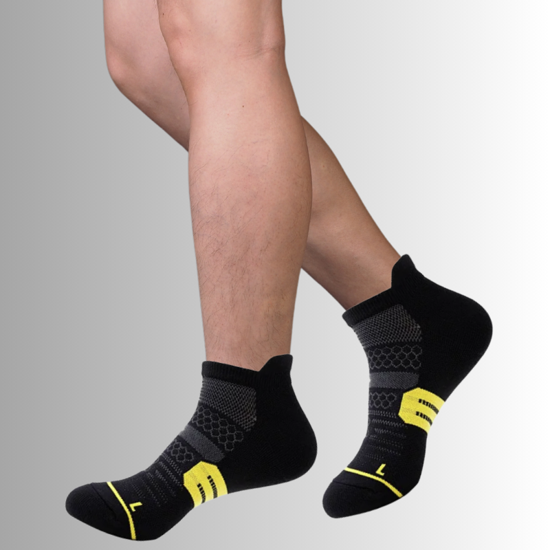 Ankle Compression Socks – Black/Yellow (3 Pack)
