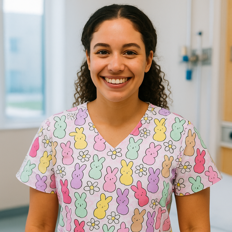 Scrub Top – Gummy Bunny