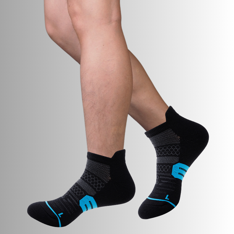 Ankle Compression Socks – Black/Blue (3 Pack)