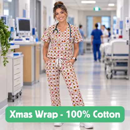 Cotton Scrub Set – Xmas Wrap