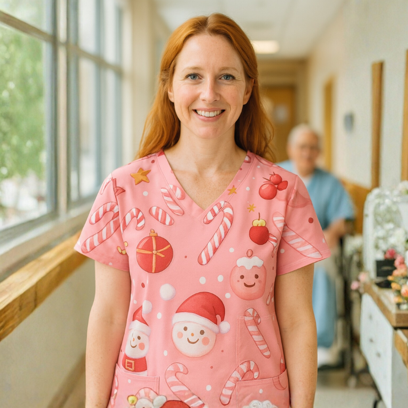 Christmas Scrub Top – Candy Canes