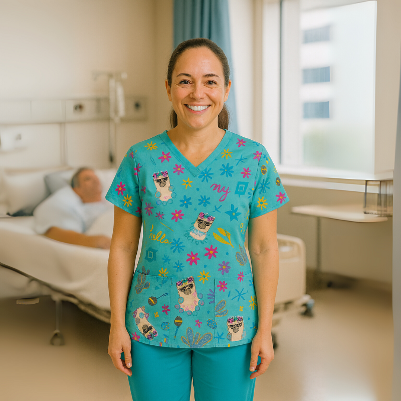 Scrub Top – Hello Llama