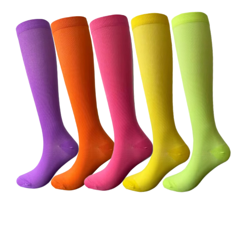 Long Compression Socks – Rainbow Rush (5 Pack)