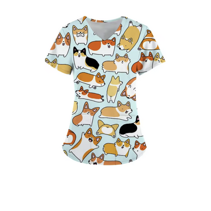 3 Scrub Tops – Puppy (3 Pack)
