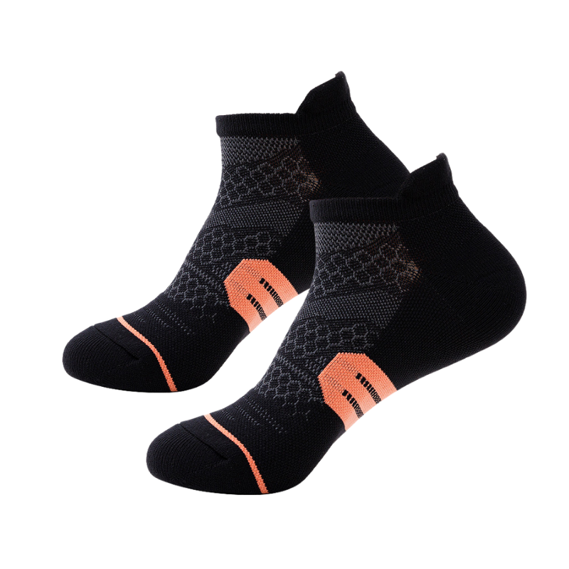 Ankle Compression Socks – Black/Orange (3 Pack)
