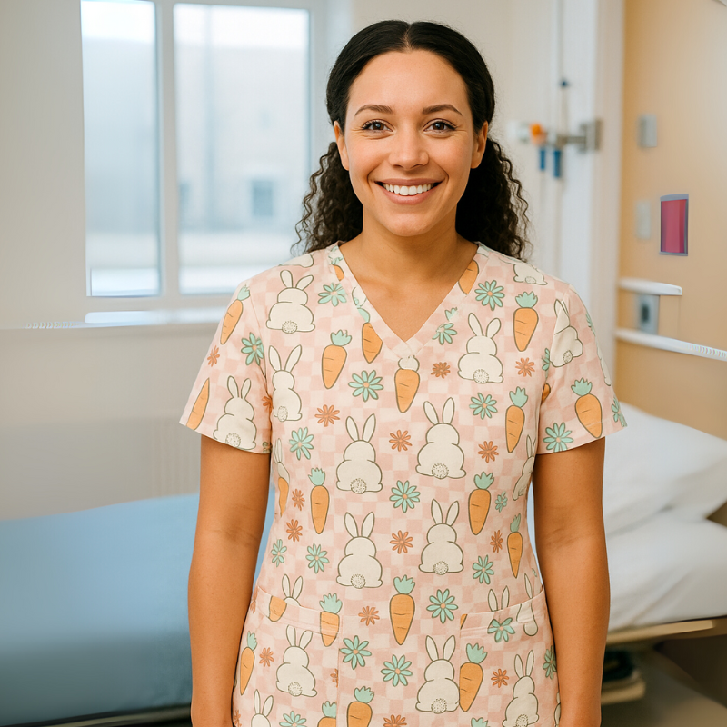 Scrub Top – Easter Bunny