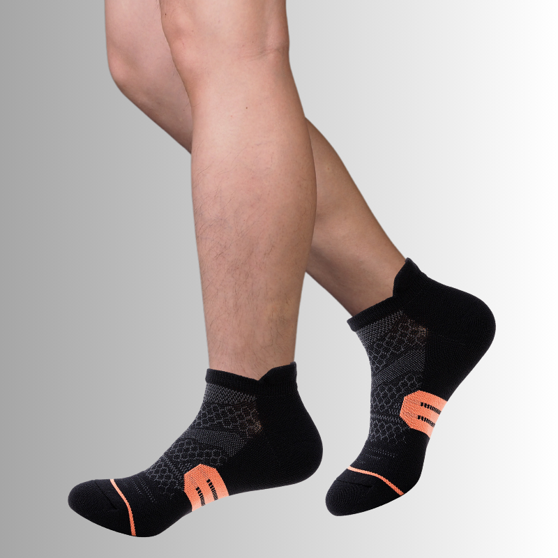 Ankle Compression Socks – Black/Orange (3 Pack)