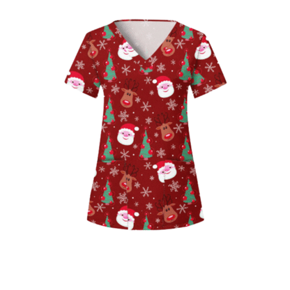 3 Scrub Tops – Reindeer (3 Pack)