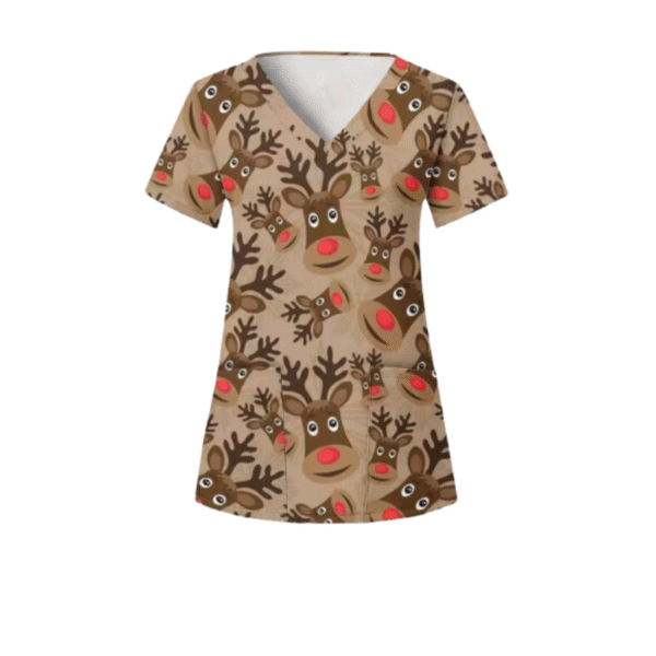 3 Scrub Tops – Reindeer (3 Pack)