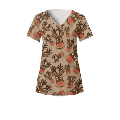3 Scrub Tops – Reindeer (3 Pack)
