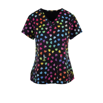 Scrub Top – Neon Hearts