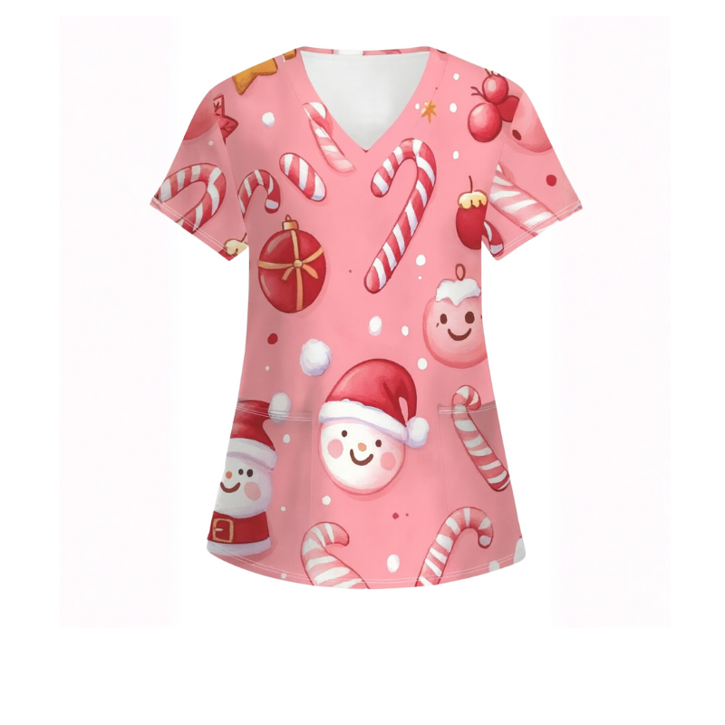 Christmas Scrub Top – Candy Canes