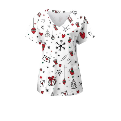3 Scrub Tops – Santa (3 Pack)