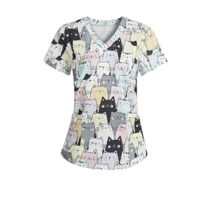 3 Scrub Tops – Kitty (3 Pack)