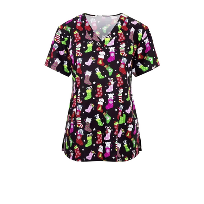3 Scrub Tops – Christmas Pets