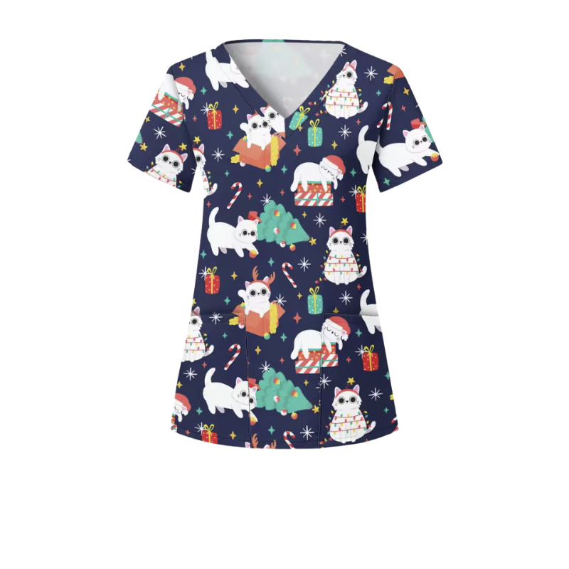 3 Scrub Tops – Christmas Pets