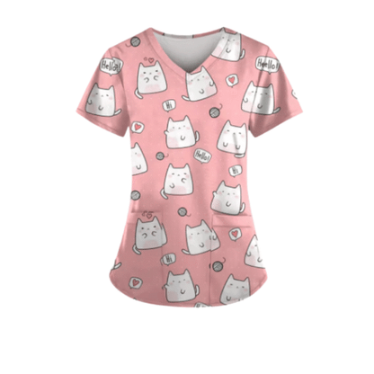 3 Scrub Tops – Kitty (3 Pack)