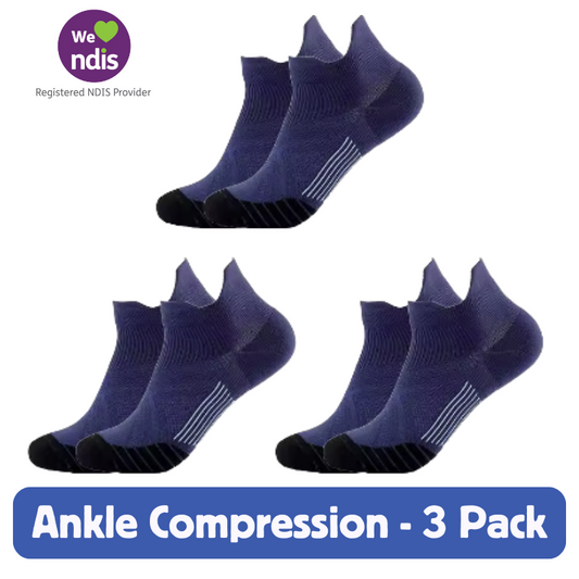 Ankle Compression Socks – Navy (3 Pack)
