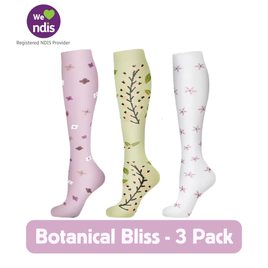 Long Compression Socks- Botanical Bliss (3 Pack)