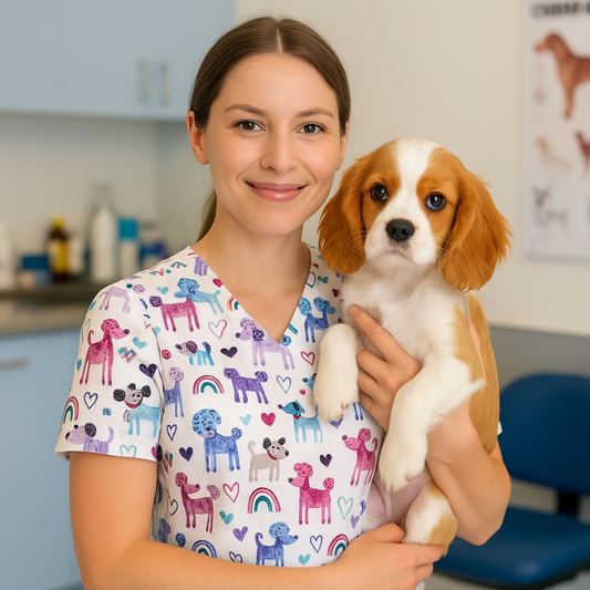 Scrub Top – Puppy Love